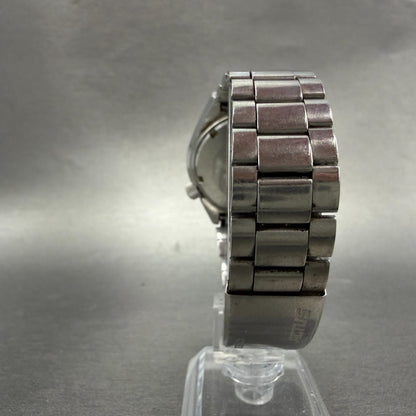 Seiko 5 Actus SilverWave Watch Men 38mm Silver Tone Steel Daydate 6306-8010 Runs7
