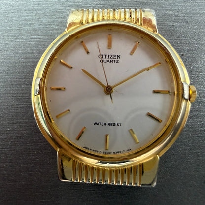 Citizen Watch Unisex 32mm Silver Dial Gold Tone Round 5530-S43722 PARTS VTG2