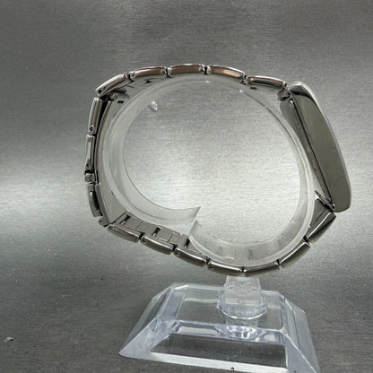Citizen Tank Watch Unisex 25mm Black Dial Silver Tone Date Rectangle READ!!!!!!!8