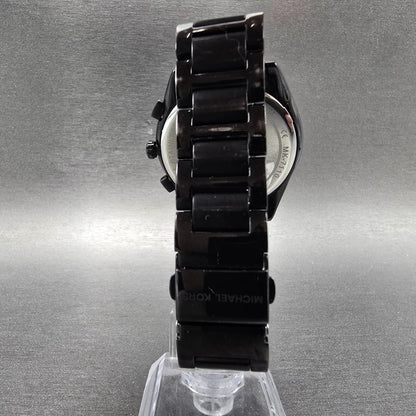 Michael Kors Chronograph Watch Women 42mm Black Dial Black Tone MK-7110 NewBatt8