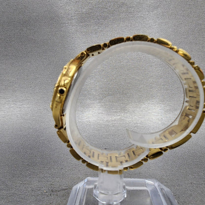 Bulova Watch Women 25mm White Dial Gold Tone Date Diamond Bezel 98R73 New Batt6