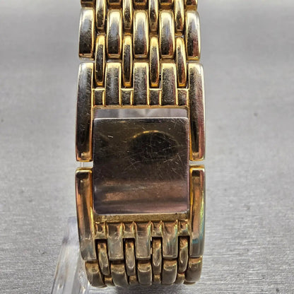 Seiko Watch Men 33mm White Dial Gold Tone Date Round V739-0A59 New Battery VTG7