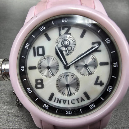 Invicta Russian Diver Watch Women 42mm MOP Dial Pink Tone Daydate 11367 PARTS2