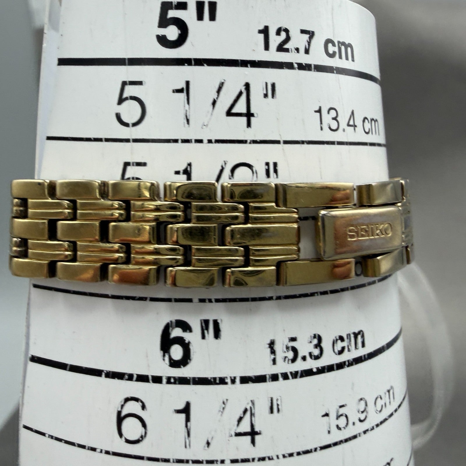 Seiko Tank Watch Women 16mm White Dial Gold Tone 1N01-0FH0 New Battery ZYGF610