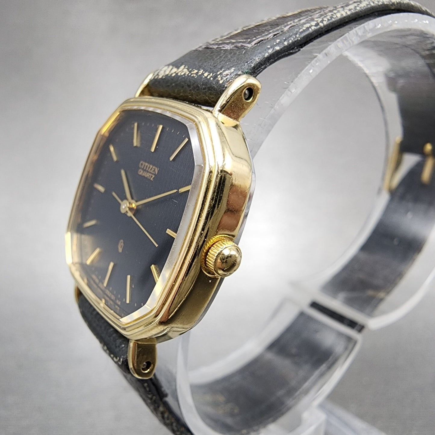 Citizen CQ Watch Women 23mm Black Dial Gold Tone Octagon 2931291603 New Battery2