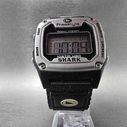 Freestyle Shark Watch Men 37mm Black Silver Alarm Chrono Daydate Digital NewBatt5