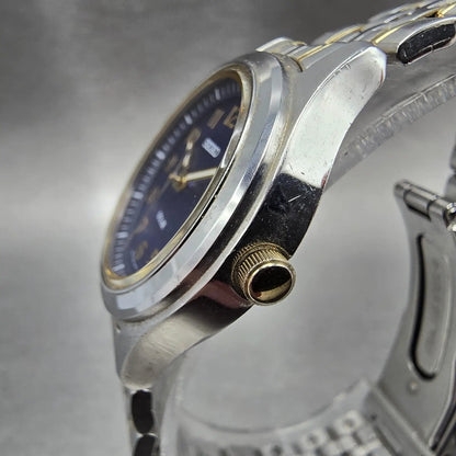 Pulsar Solar Watch Women 28mm Blue Dial Silver Date Round V182-0AE0 Works3