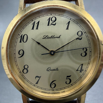 Orient Lisblank Watch Women 31m Gold Dial Gold Tone Round Leather New Battery1