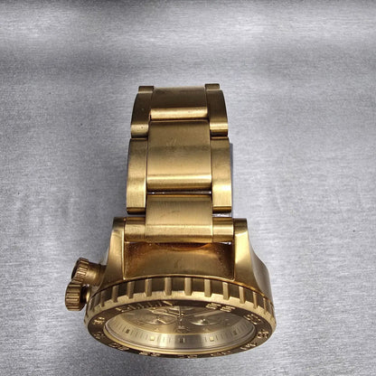 Nixon The 42-20 Chrono Watch Men 42mm Gold Dial Gold Tone Date Round New Battery4