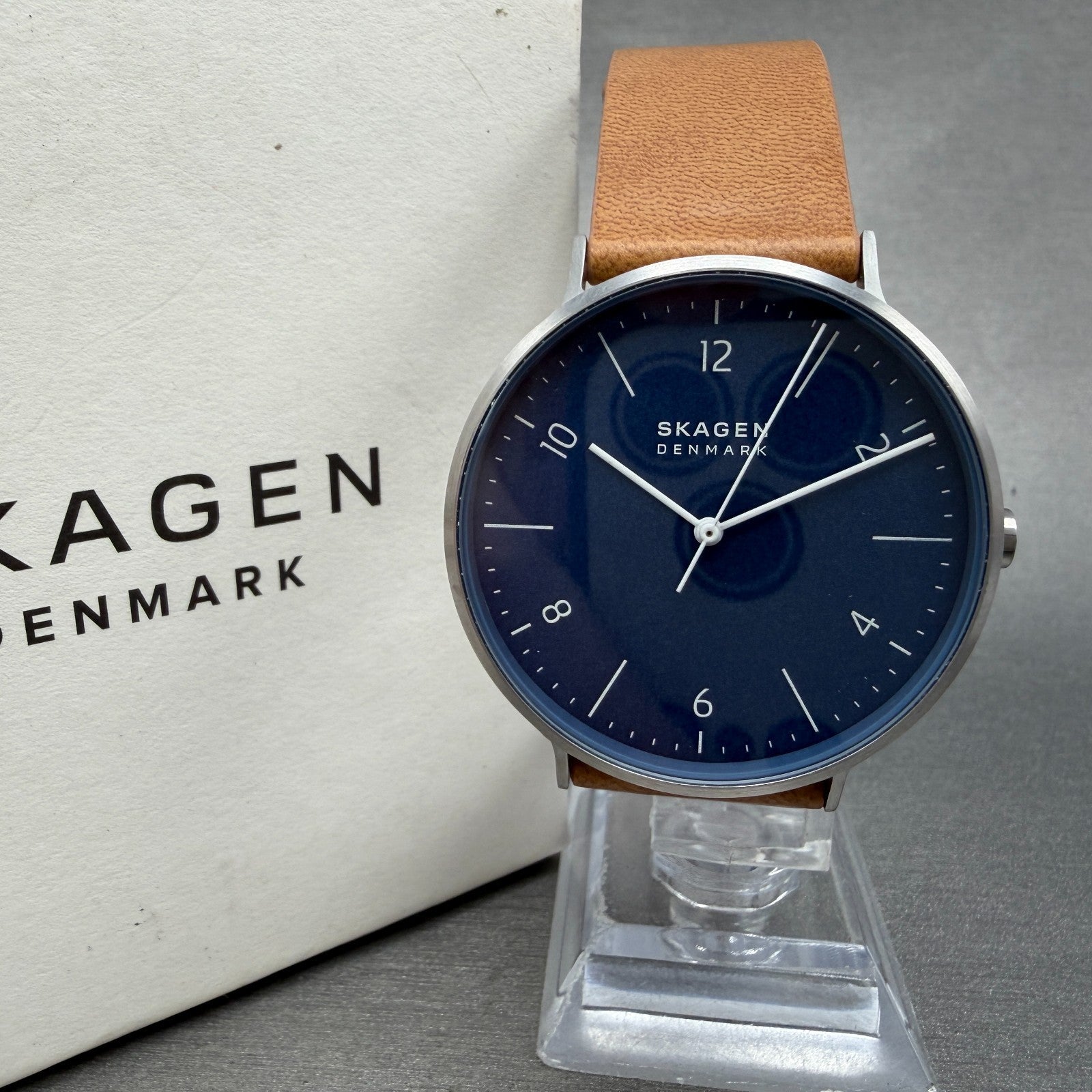 Skagen Aaren Watch Men 40mm Blue Dial Steel Round SKW1149 New Battery0