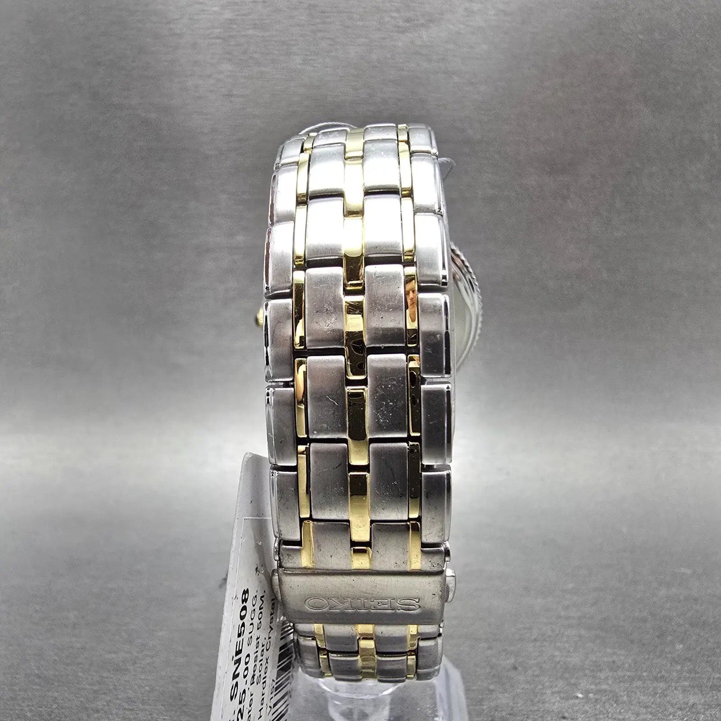 Seiko Solar Watch Men 40mm Silver Dial Two Tone Date Round V157-0CY0 Runs7
