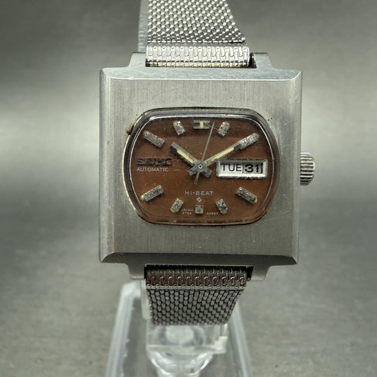 Seiko Automatic Watch Women 26mm Brown Dial Silver Tone Daydate 2706-7009 PARTS0
