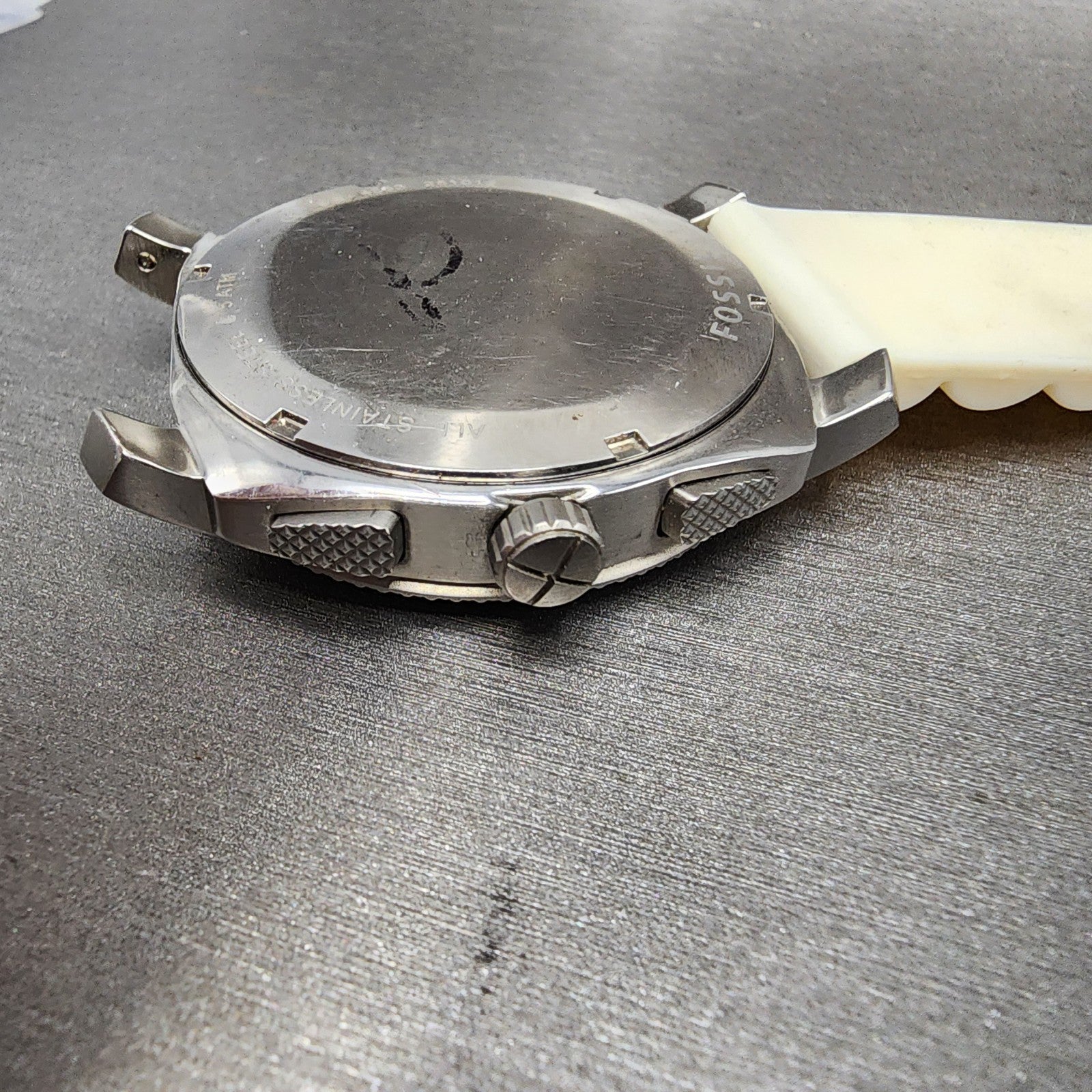 Fossil Machine Chronograph Watch Men 45mm Gray Dial Silver Tone FS4553 PARTS10