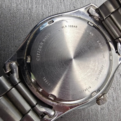 Citizen Watch Men 41mm Blue Dial Silver Tone Daydate Round 6329-S075556 New Batt10