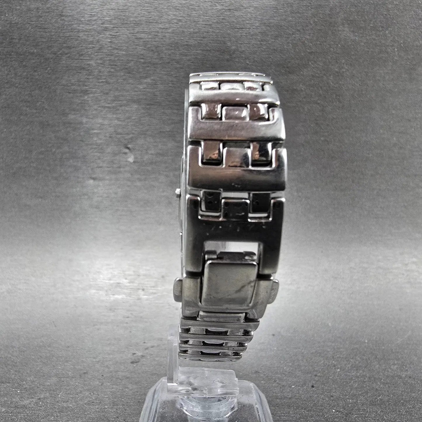 Citizen Eco-Drive Tank Watch Women 17mm Black Dial Silver Tone B023-S000068 Runs7