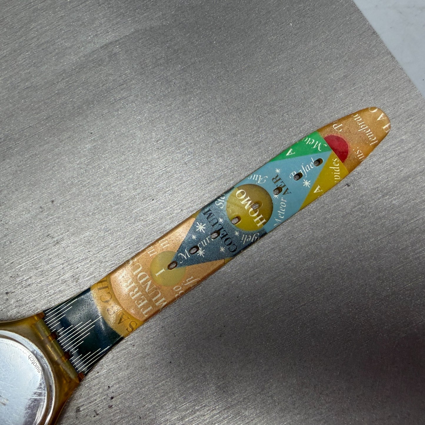 Swatch SnowWhite Watch Unisex 34mm Silver Dial Yellow Case READ!! New Batt GK1048