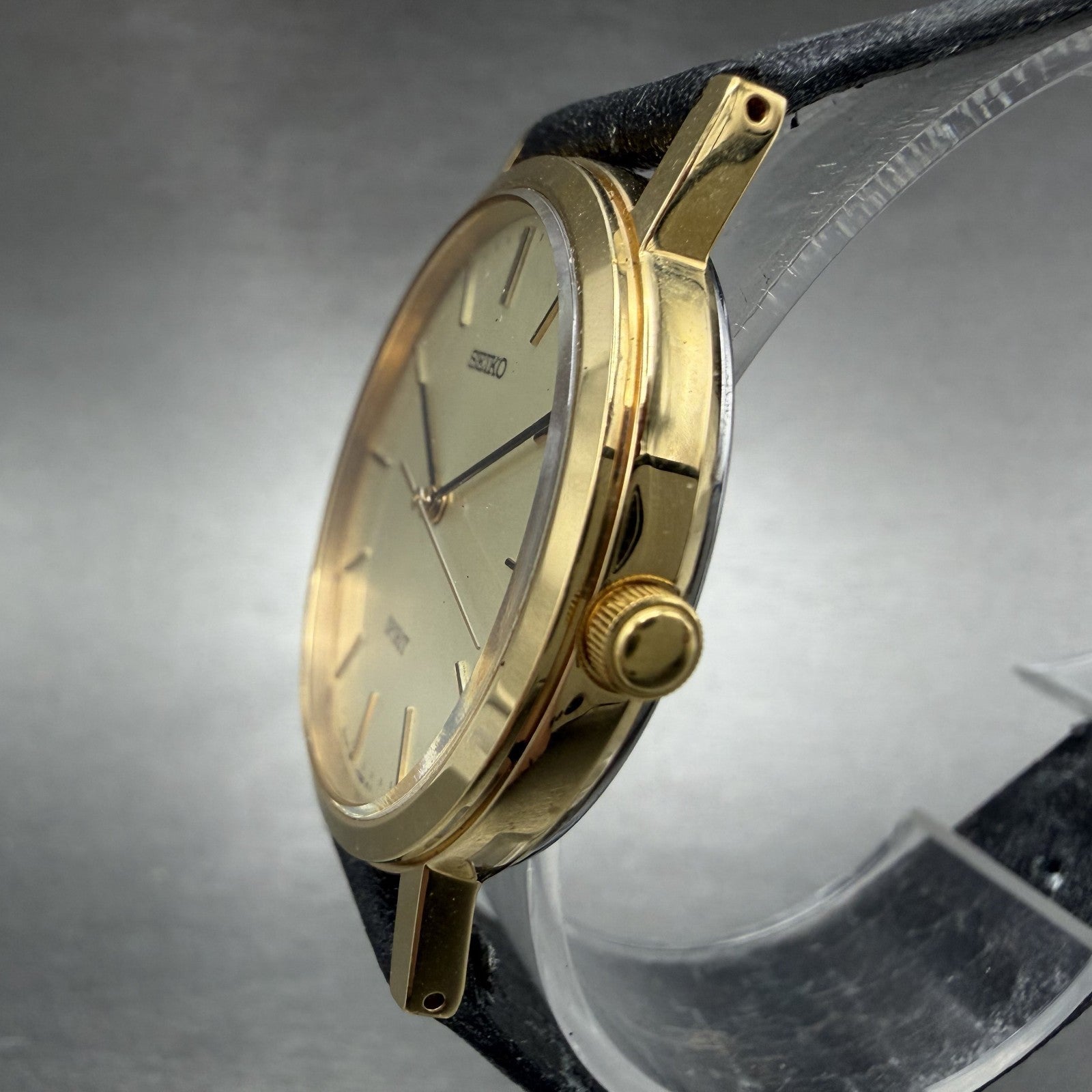 Seiko Spirit Watch Men 32mm Champagne Dial Gold Tone 7N01-7060 New Battery2