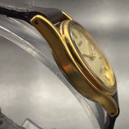 Seiko Spirit Watch Women 20mm Gold Dial Gold Tone Oval 4N21-5200 New Battery3