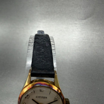 Citizen Special Watch Women 20mm White Dial Gold Tone Round Manual 4-672011 Run4