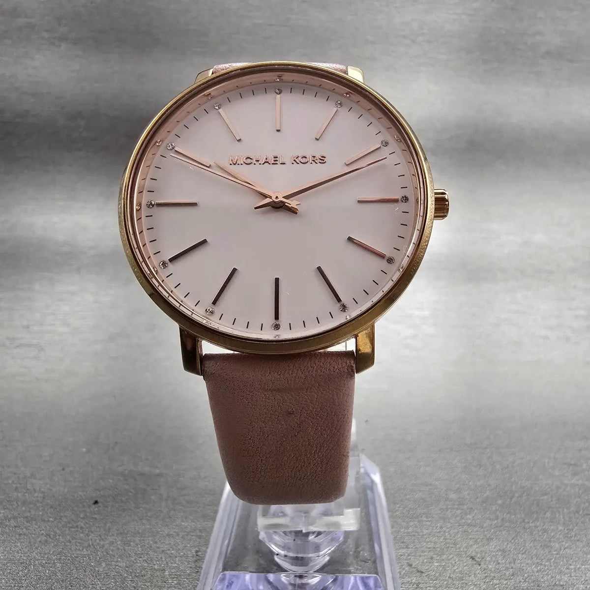 Michael Kors Pyper Watch Women 38mm White Dial Rose Gold Round MK2741 New Batt6