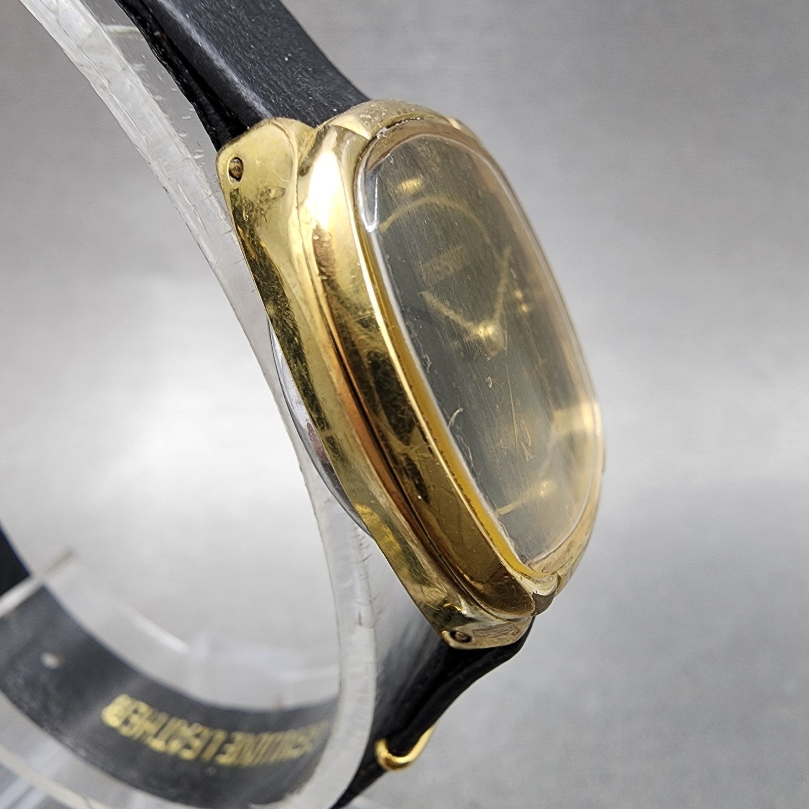 Tissot Boutique Watch Women 24mm Black Dial Gold Tone Manual Wind Runs VTG3
