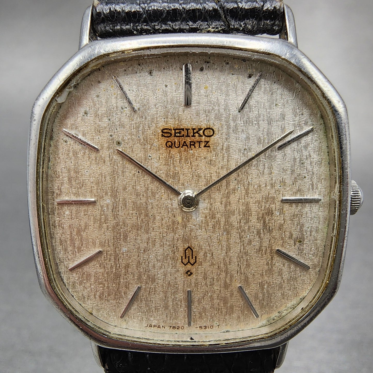 Seiko Watch Men 31mm Silver Dial Silver Tone 7820-5210 New Battery READ!!!!!!