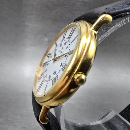 Movado Watch Men 34mm White Dial Gold Tone Round 87-59-885 New Battery LP2