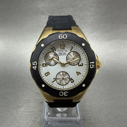 Invicta Special Watch Women 38mm White Dial Gold Tone Daydate Round New Battery0