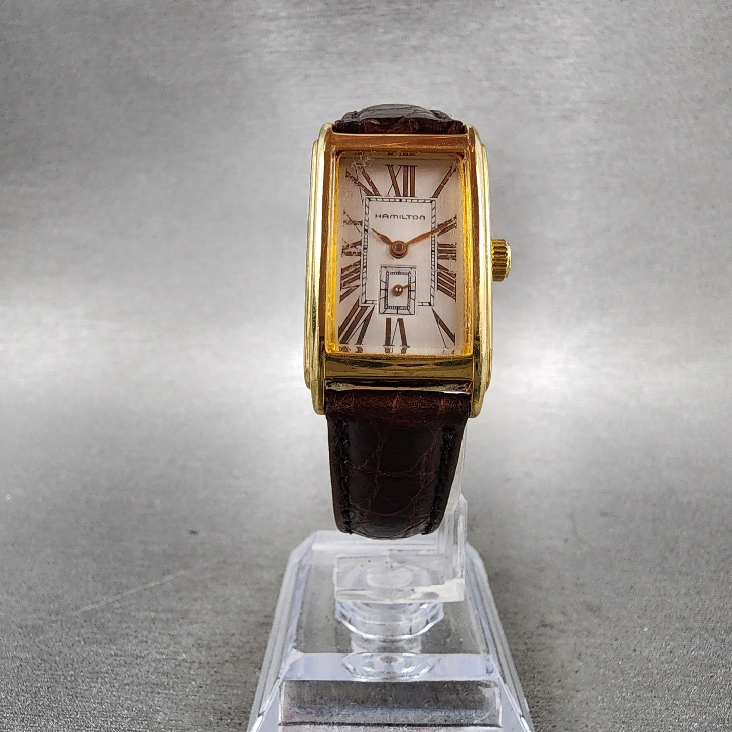 Hamilton Ardmore Reissue Watch Women 19mm Silver Dial Gold Tone 6266 New Battery5