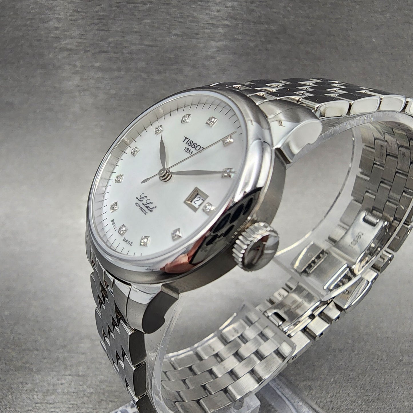 Tissot Le Locle Automatic Watch Women 29mm MOP Dial Diamond Accents Date Steel2