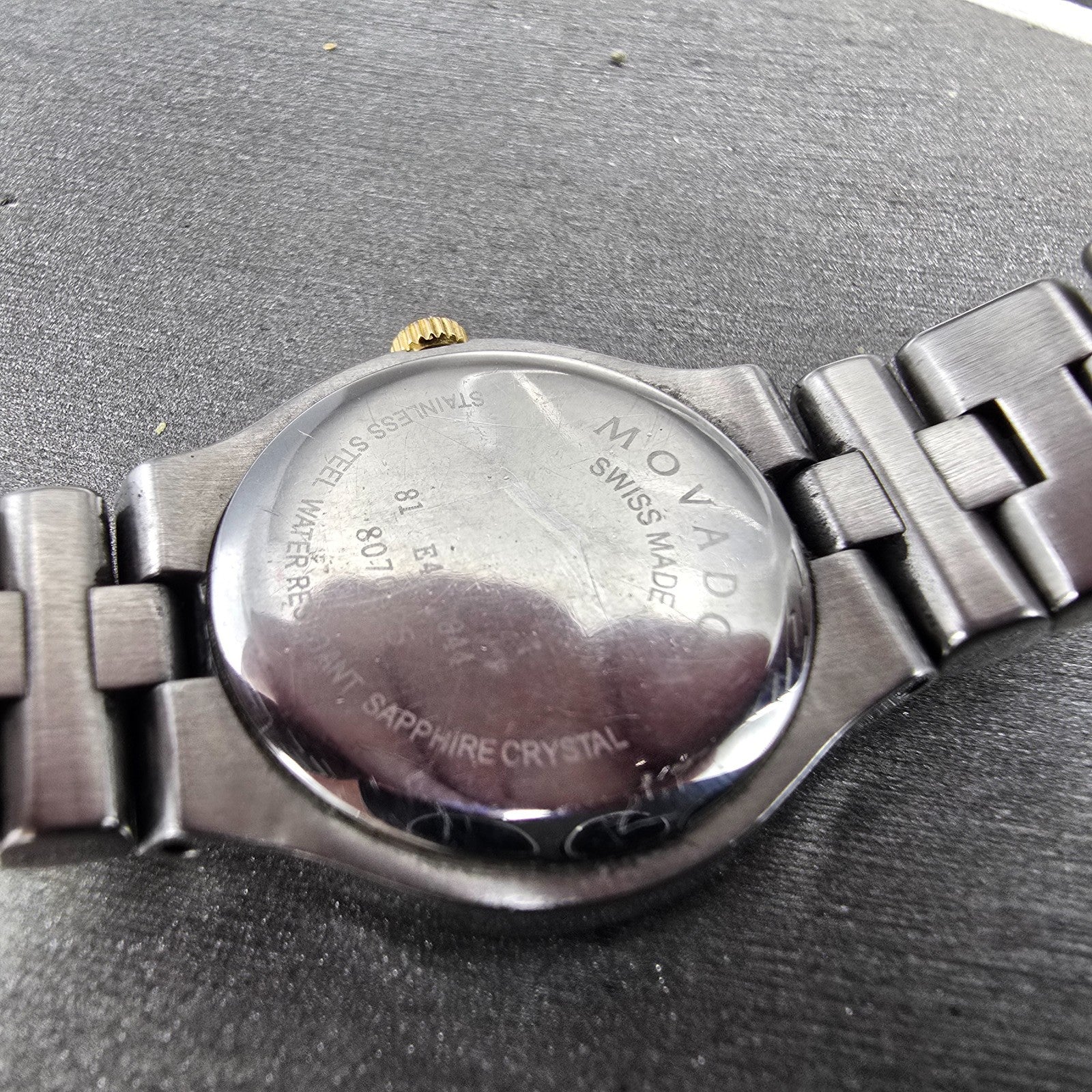 Movado Juro Watch Women 24mm Black Dial Two Tone Round 81 E4 1844 New Battery SD9