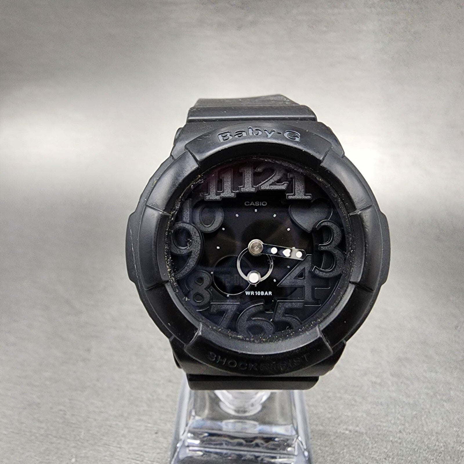 Casio BabyG Watch Women  42mm Analog Digital Black Tone Round BGA131 New Batt0