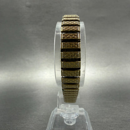 Seiko Watch Women 18mm White Dial Gold Tone Rectangle 1N00-5K29 New Battery 5197