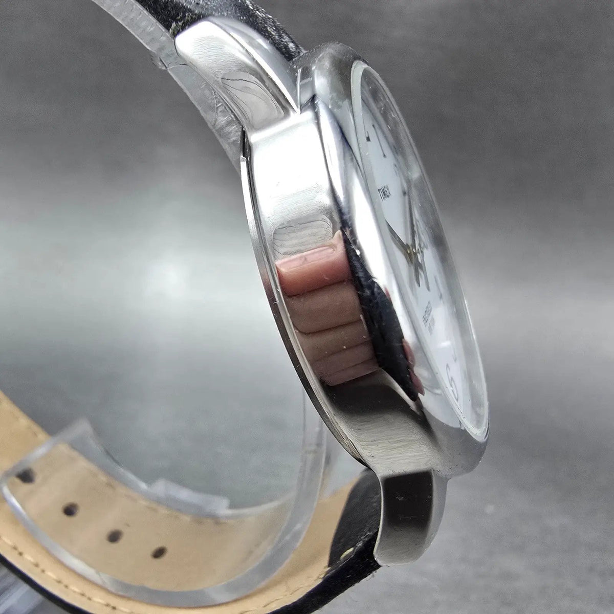 Timex Easy Reader Watch Men 35mm White Dial Silver Round Date New Battery 23