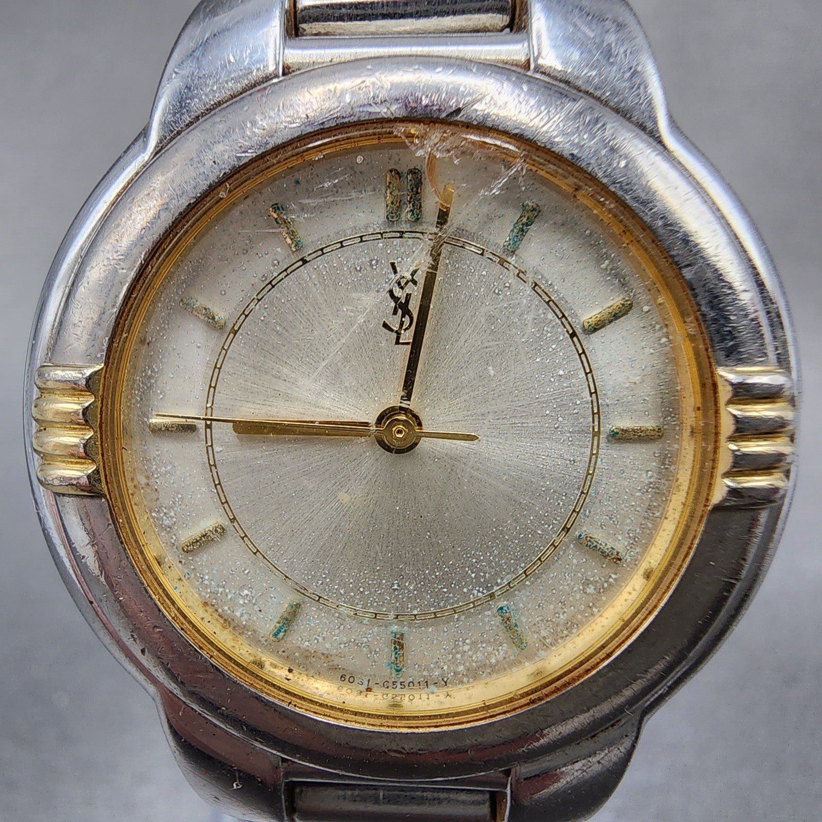 Yves Saint Laurent Watch Women 32mm White Dial Two Tone Round 6031G11246 PARTS2