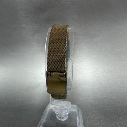 Seiko Tank Watch Women 18mm Champagne Dial Gold Tone 1400-5030 New Battery VTG7
