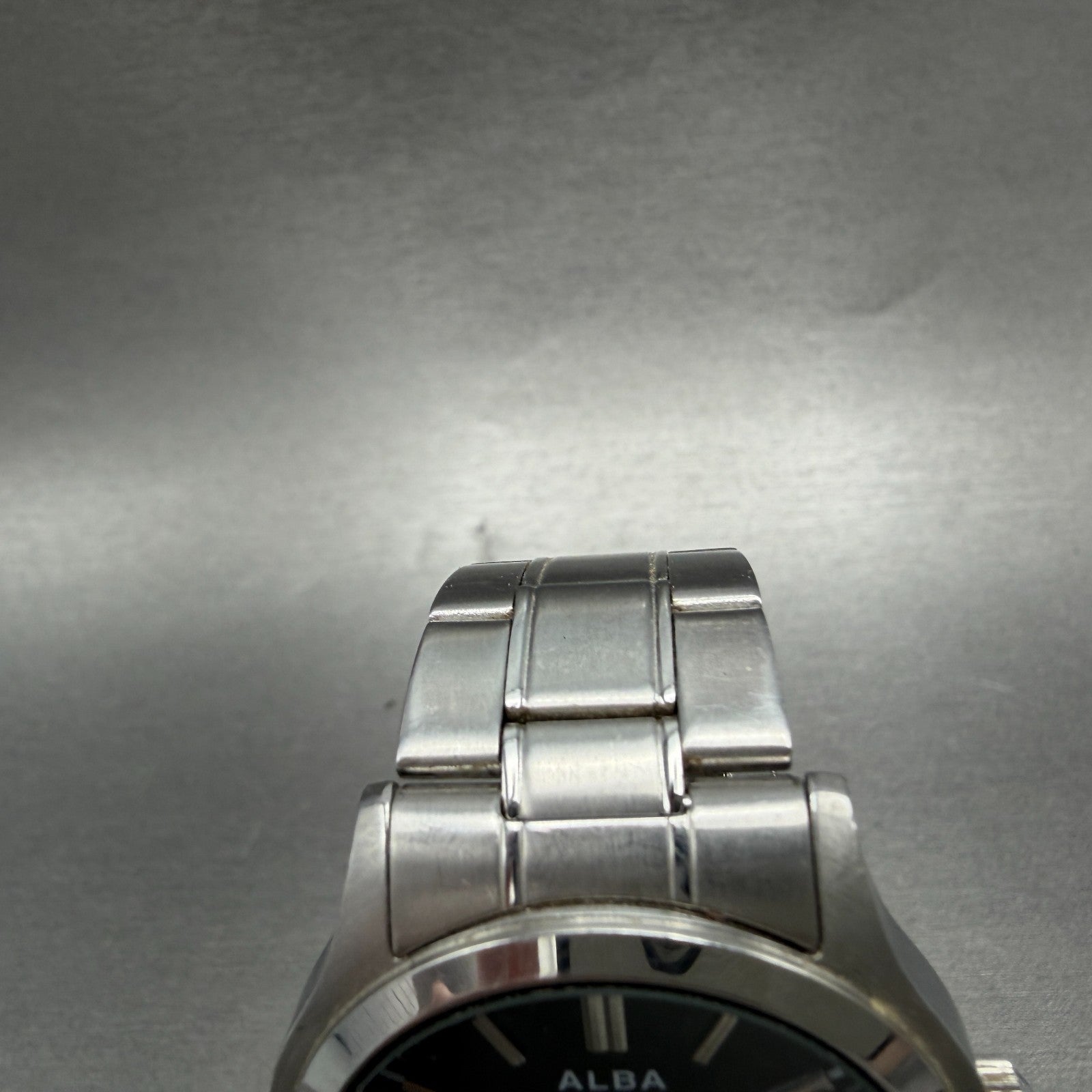 Seiko Alba Watch Men 38mm Black Dial Silver Tone Daydate 7N43-0BA0 New Battery3