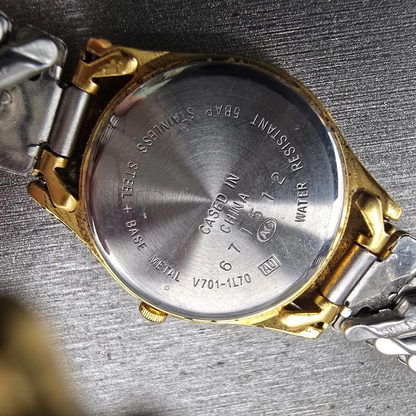 Seiko Alba Success Watch Women 25mm White Dial Gold Tone Round V701-1L70 NewBat10
