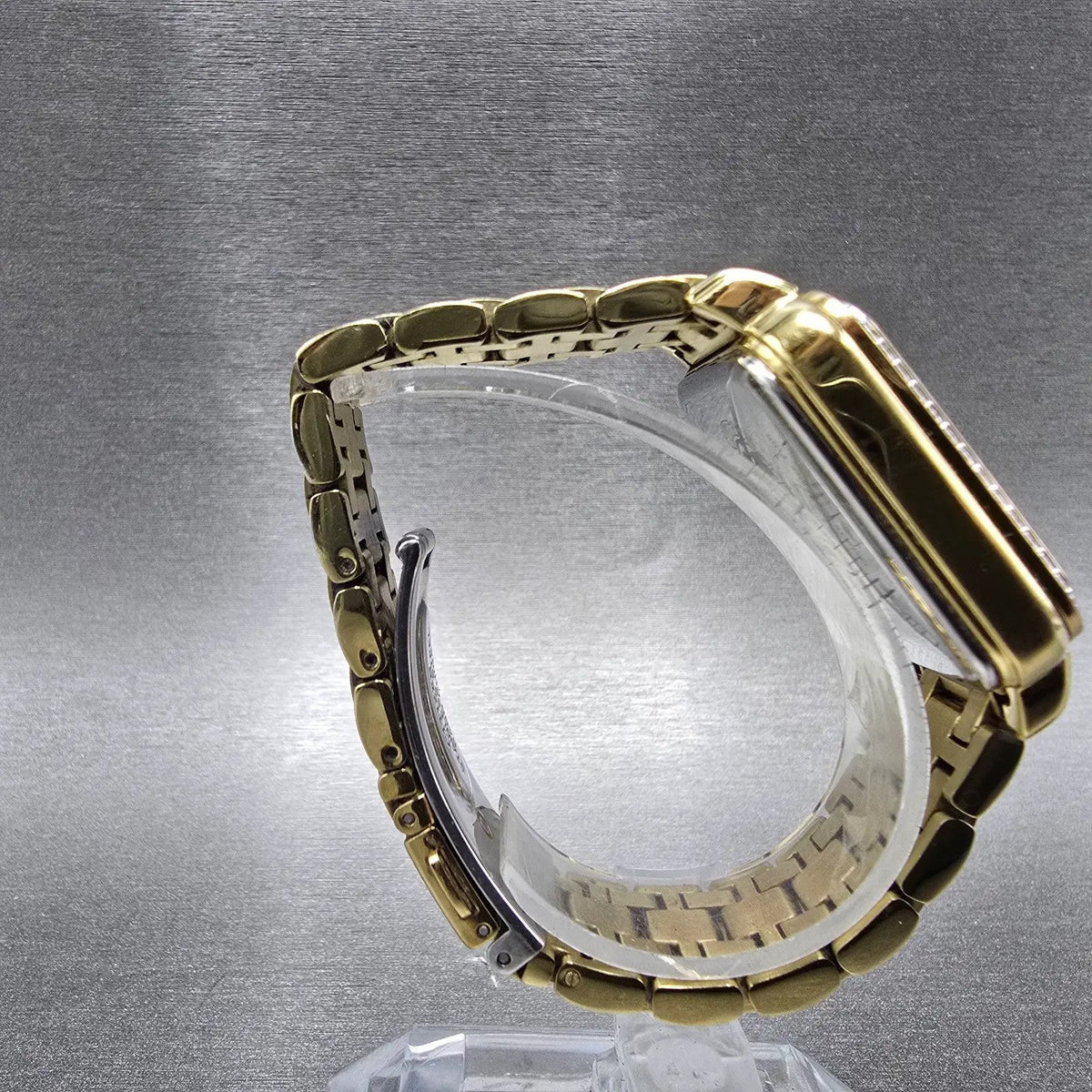 Citizen Eco-Drive Tank Watch Women 32mm MOP Dial Gold Daydate Crystal Works8