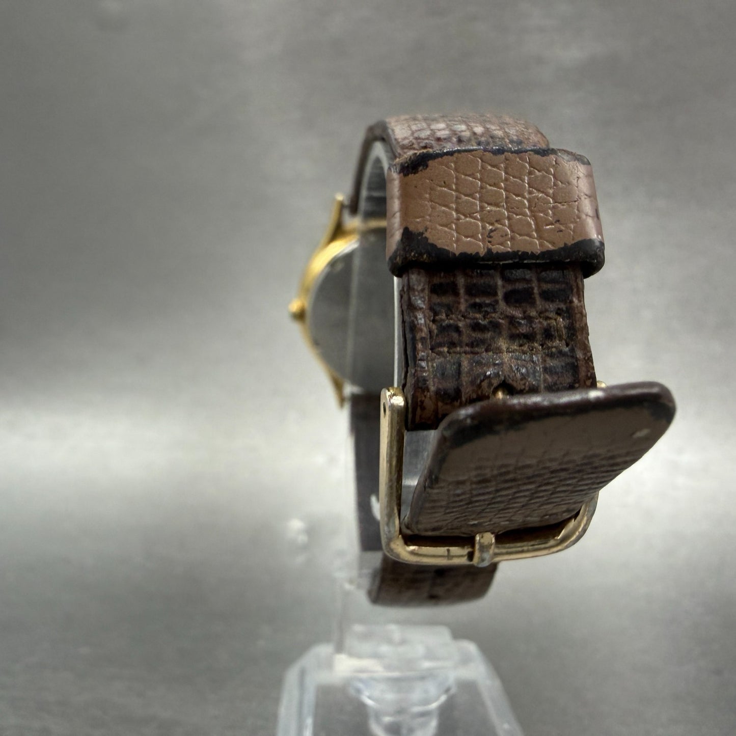 Seiko SQ Watch Men 34mm Champagne Dial Gold Tone Daydate 5Y23-7079 New Battery 57