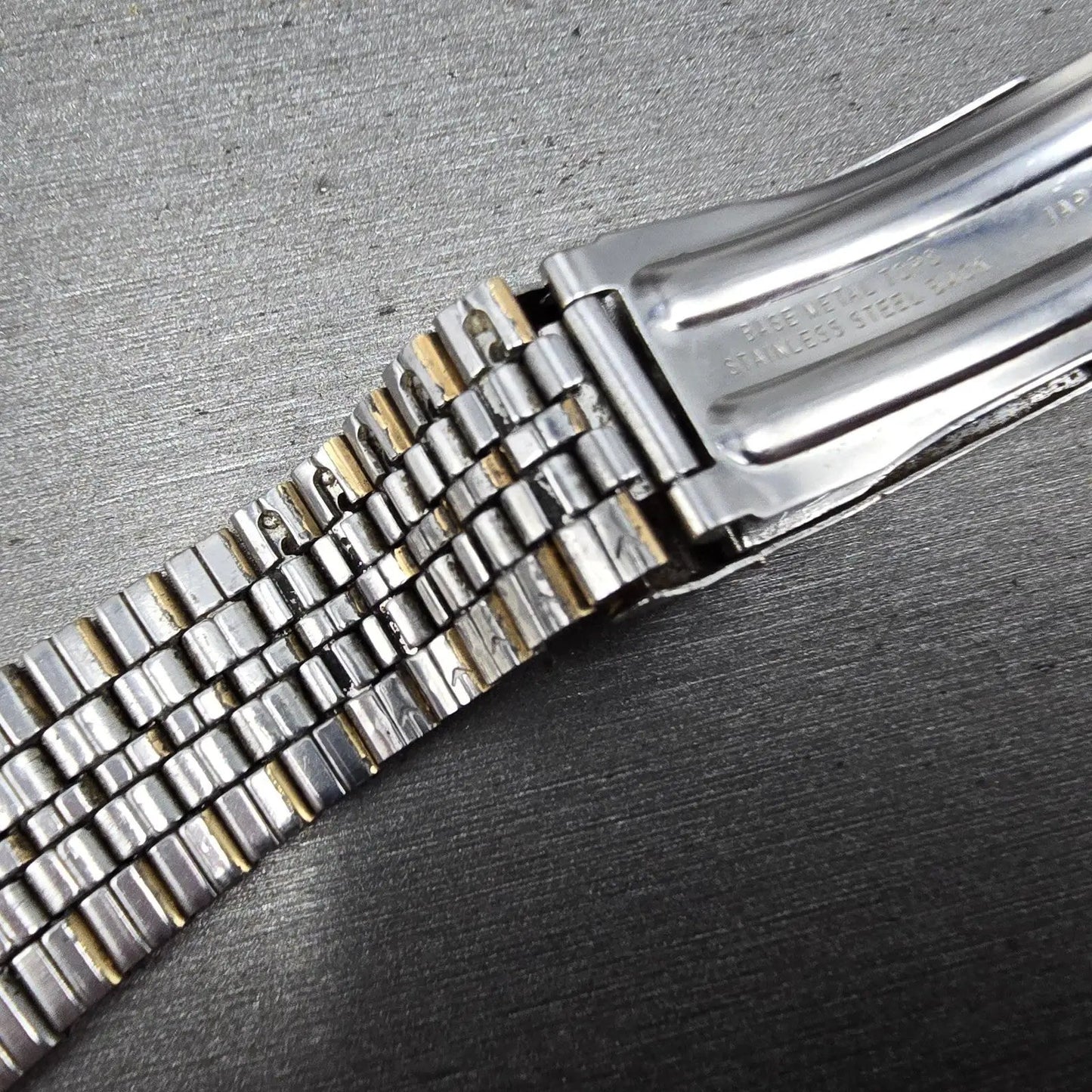 Seiko SQ Bracelet 19mm Stainless Steel Two Tone Tri Folding Clasp READ!!!! Z-06710