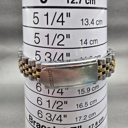 Seiko Watch Women 24mm Silver Dial Two Tone Daydate Round 7N83-0041 New Battery9