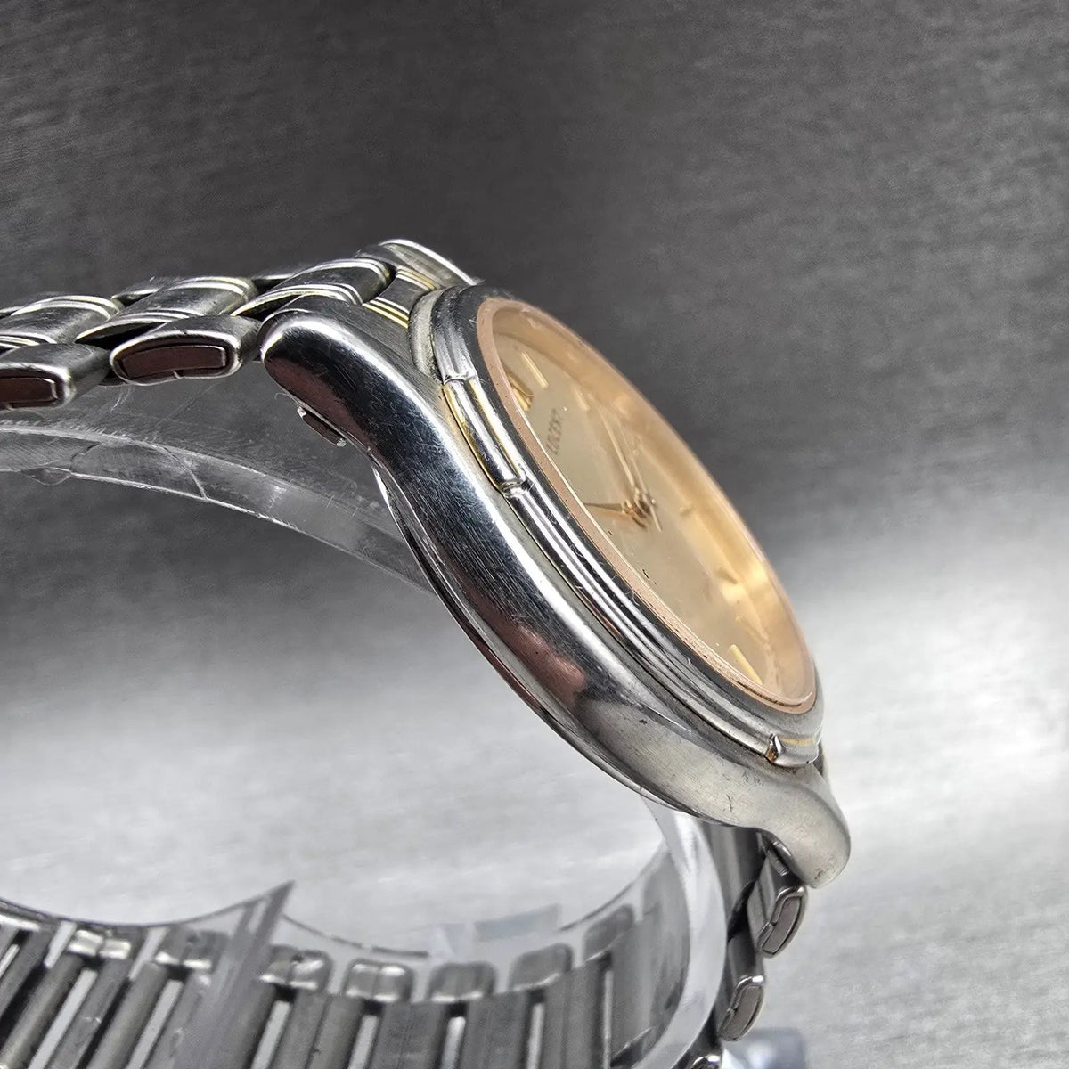 Seiko Lucent Watch Men 32mm Champagne Dial Silver Round 5E21-6B00 New Batt JDM3