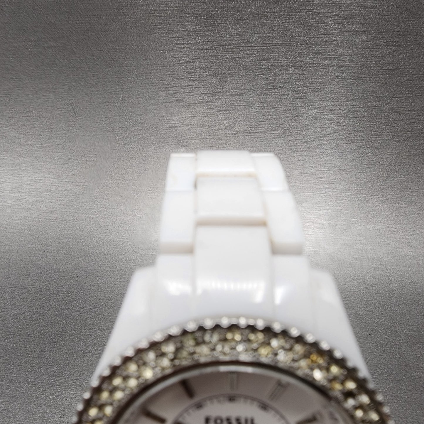 Fossil Stella Watch Women 38mm White Dial White Tone Round ES2444 New Battery4