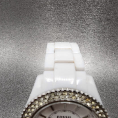 Fossil Stella Watch Women 38mm White Dial White Tone Round ES2444 New Battery4