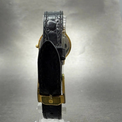 Movado Museum Watch Women 26mm Black dial Gold Tone 87-EA-0814 New Battery VTG7