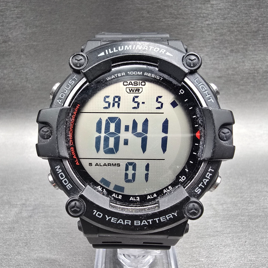 Casio Illuminator AE-1500WH Digital Watch Men 51mm Black Chrono Alarm New Batt670