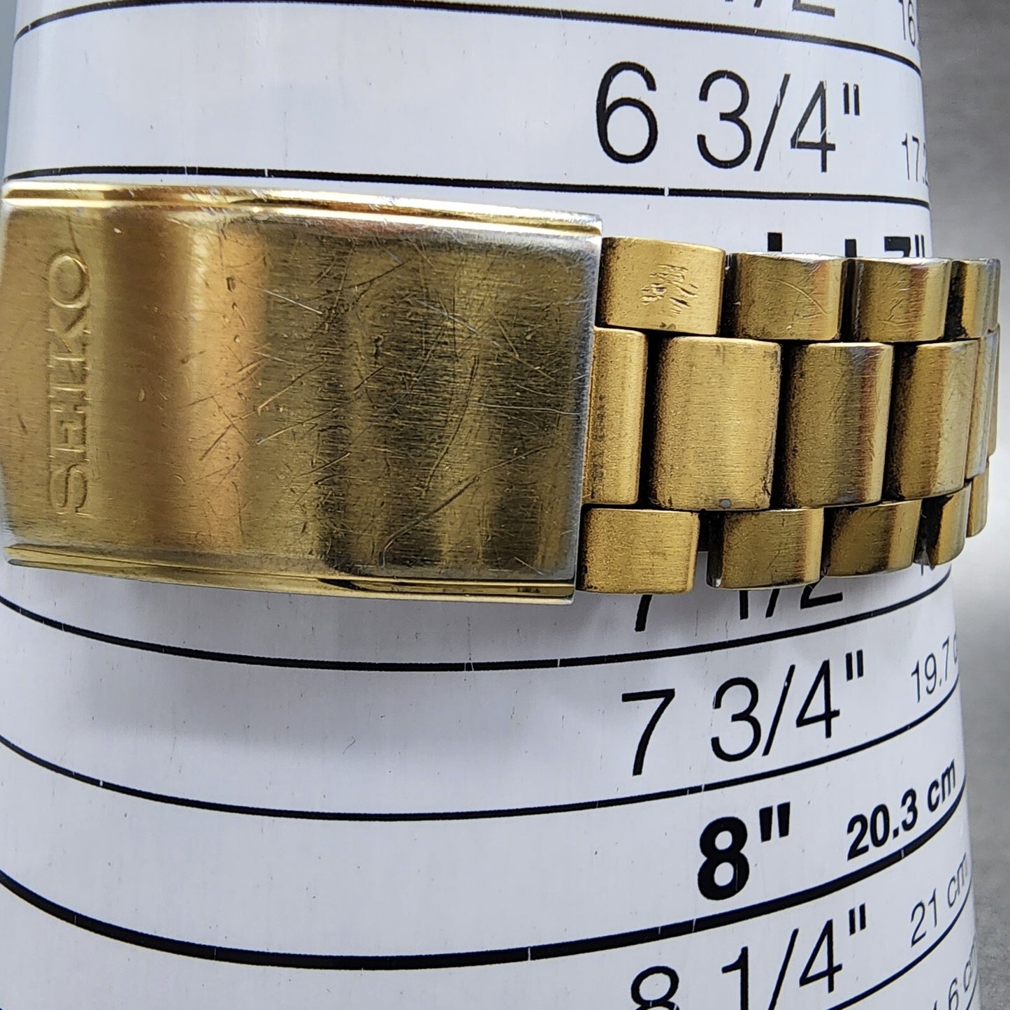 Seiko Spirit Watch Men 35mm Champagne Dial Gold Tone Daydate 7n437180 PARTS11
