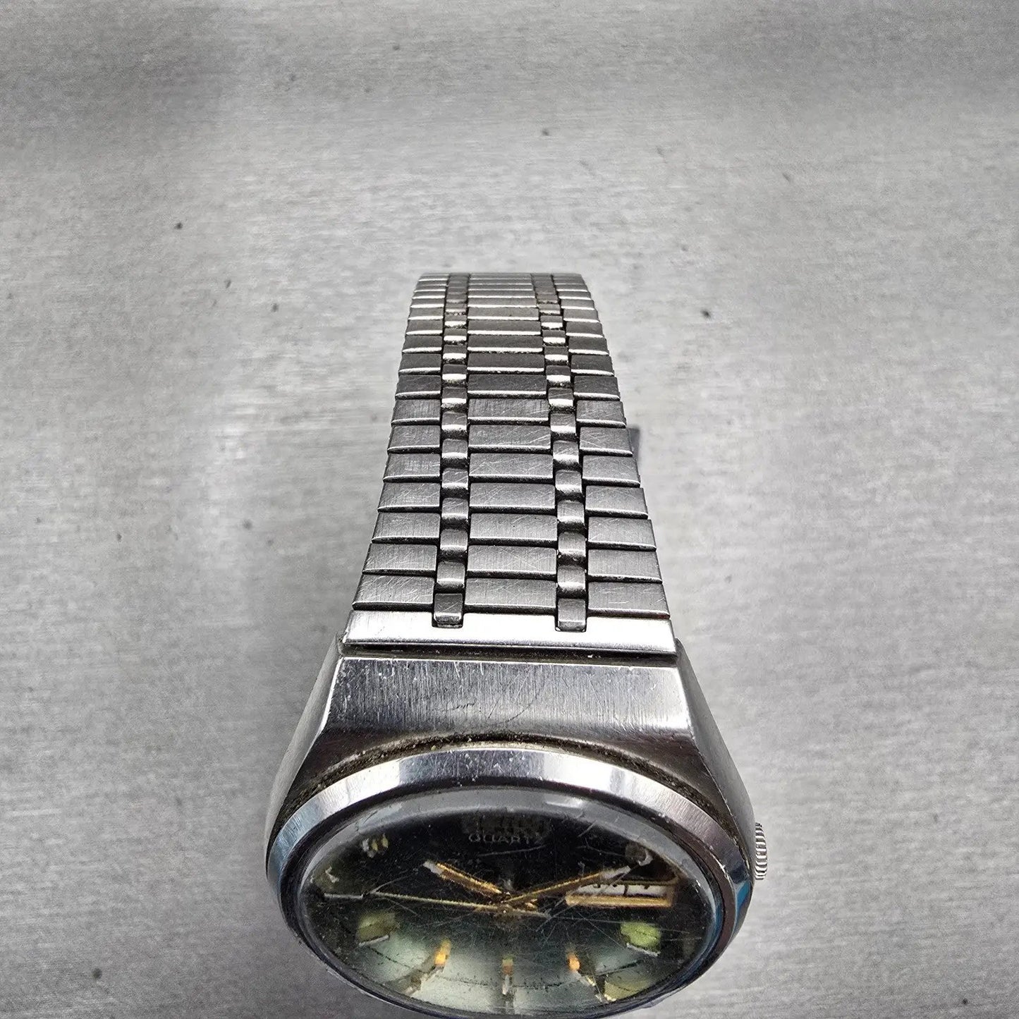 Seiko Type II Watch Men 37mm Green Dial Silver Tone Daydate 4623-8030 New Batt4