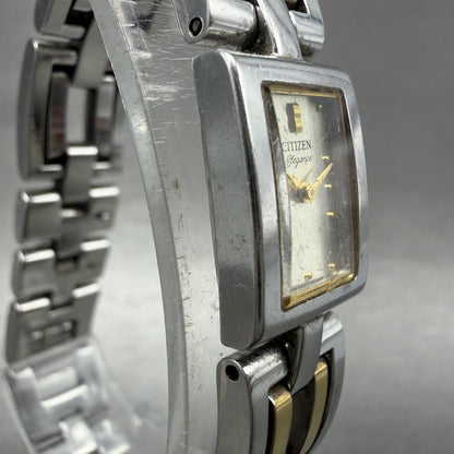 Citizen Elegance Tank Watch Women 14mm Champagne Dial TwoTone 5421H24156 NewBat3